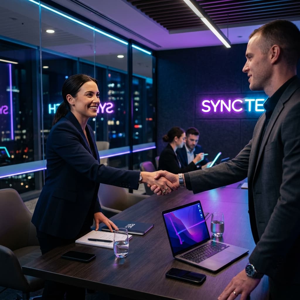 Business handshake and meeting